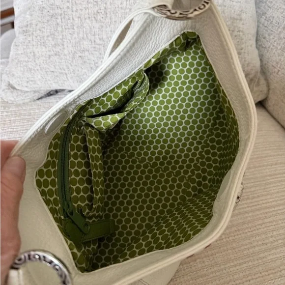 Brighton Y2K Rainbow Stitch Off White Pebbled Leather Shoulder Bag - Picture 9 of 10